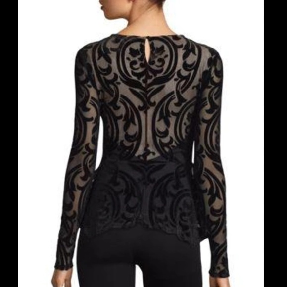 Bcbgmaxazria Velvet peplum top - Picture 2 of 8